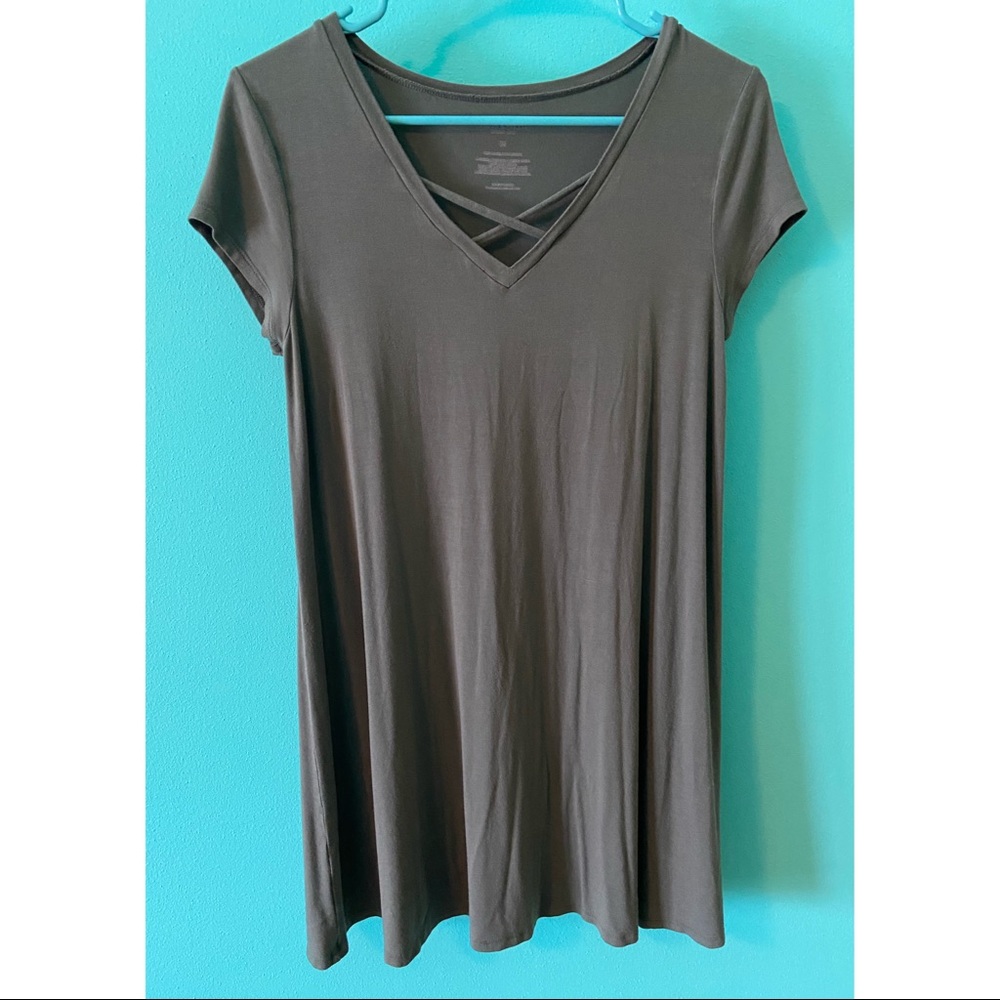 Olive Green T-shirt Dress
